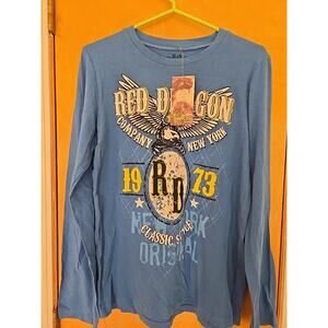 Red Dragon Apparel Long Sleeve T-Shirt Blue Color New With Tags